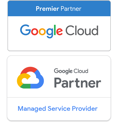 Google Cloud Premier Partner and Managed Service Provider badges